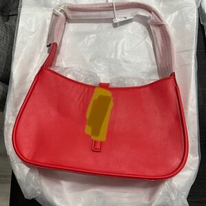 Red Leather Shoulder Bag